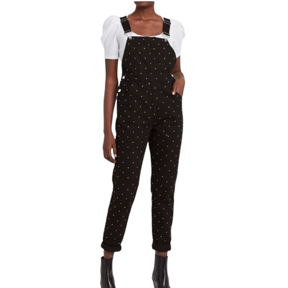 WEWOREWHAT Basic Crystal-Embellished Overalls NWT (B)